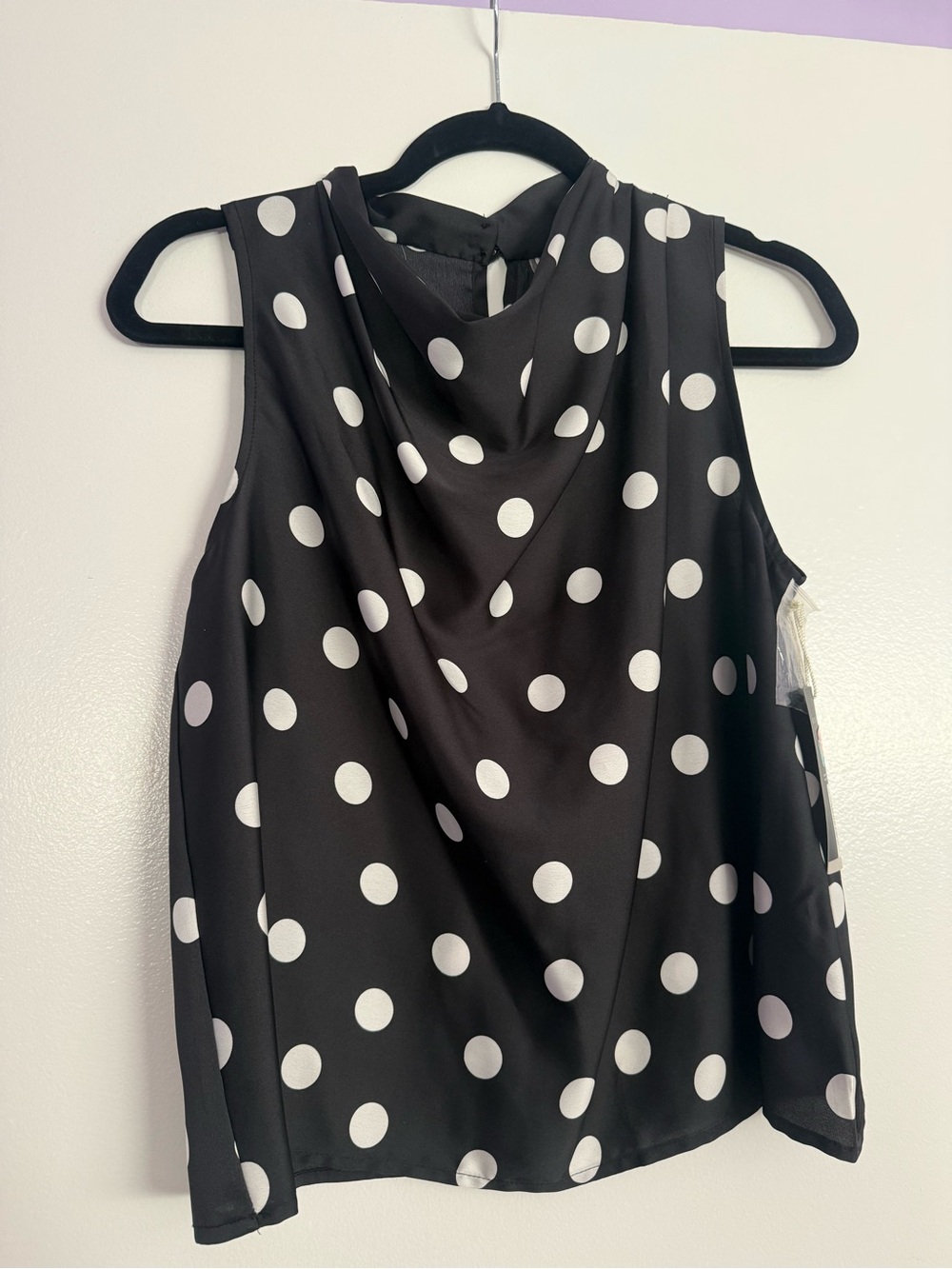 Worthington Black Polka Dot Sleeveless Blouse